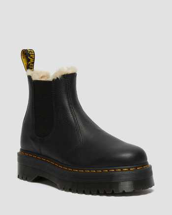 2976 Faux Fur Lined Platform Chelsea Boots